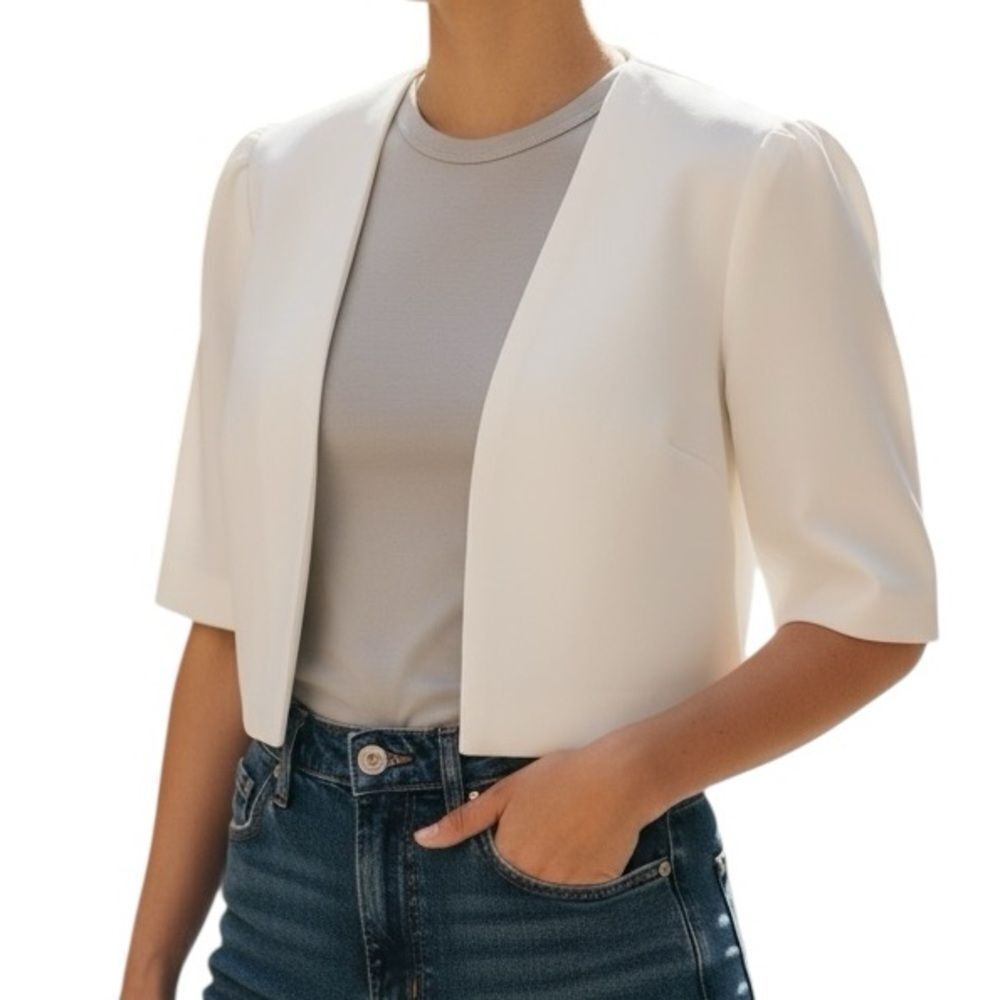 Christinaeffe Ivory Open Front Bolero Jacket(Size 44)